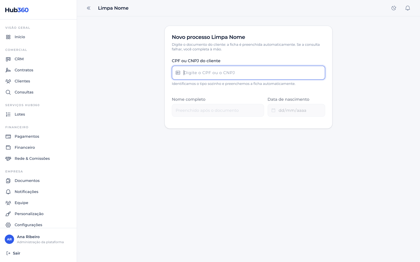 Novo processo Limpa Nome